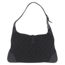GUCCI GG Canvas Jackie Shoulder Bag Black Silver 28628 Auth am13161V-3