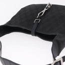 GUCCI GG Canvas Jackie Shoulder Bag Black Silver 28628 Auth am13161V-6