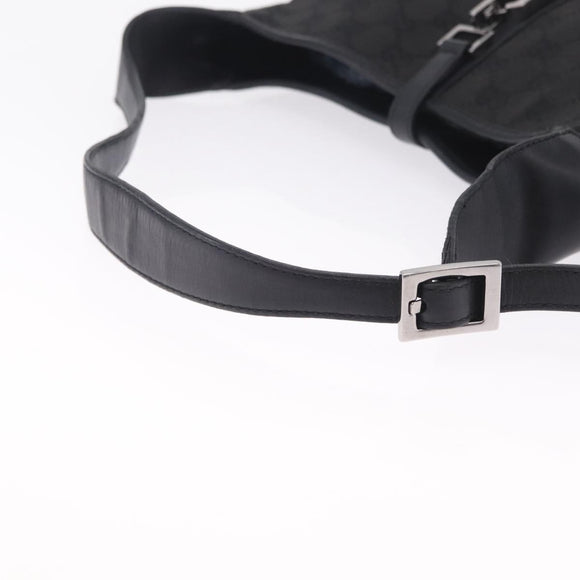 GUCCI GG Canvas Jackie Shoulder Bag Black Silver 28628 Auth am13161V