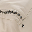 CHANEL Chain Luxury Hand Bag Leather Ivory Silver CC Auth am13162SAM-12