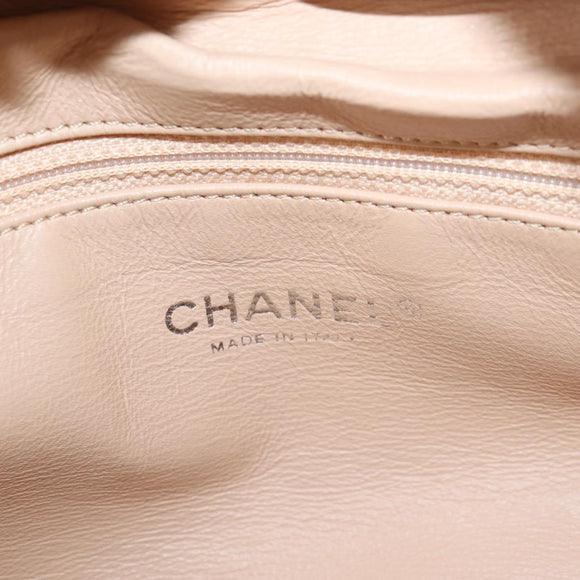 CHANEL Chain Luxury Hand Bag Leather Ivory Silver CC Auth am13162SAM