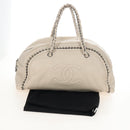 CHANEL Chain Luxury Hand Bag Leather Ivory Silver CC Auth am13162SAM-25