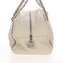 CHANEL Chain Luxury Hand Bag Leather Ivory Silver CC Auth am13162SAM-5