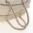 CHANEL Chain Luxury Hand Bag Leather Ivory Silver CC Auth am13162SAM-7
