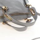 Chloe Paraty Hand Bag Leather 2way Gray Gold Auth am13163V-10