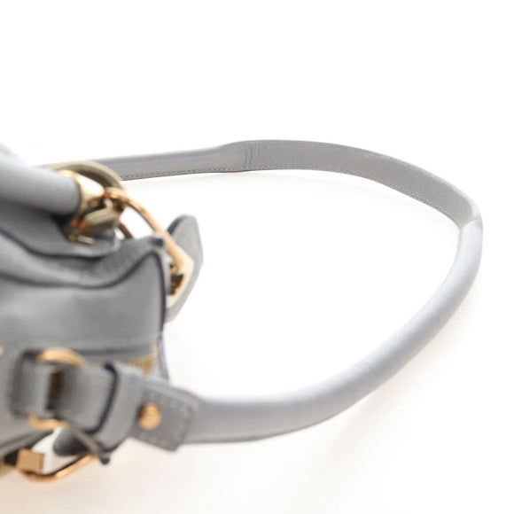 Chloe Paraty Hand Bag Leather 2way Gray Gold Auth am13163V