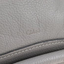 Chloe Paraty Hand Bag Leather 2way Gray Gold Auth am13163V-21
