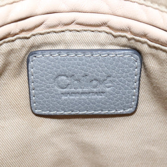 Chloe Paraty Hand Bag Leather 2way Gray Gold Auth am13163V