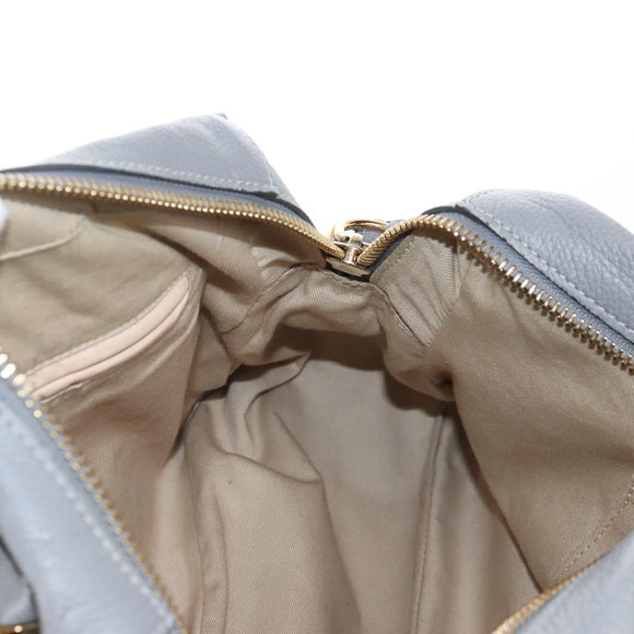 Chloe Paraty Hand Bag Leather 2way Gray Gold Auth am13163V