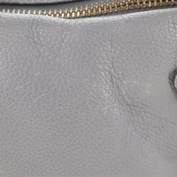 Chloe Paraty Hand Bag Leather 2way Gray Gold Auth am13163V