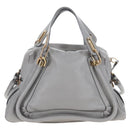 Chloe Paraty Hand Bag Leather 2way Gray Gold Auth am13163V-4