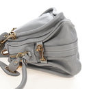 Chloe Paraty Hand Bag Leather 2way Gray Gold Auth am13163V-6