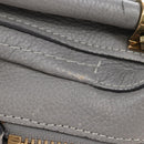 Chloe Paraty Hand Bag Leather 2way Gray Gold Auth am13163V-8