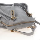 Chloe Paraty Hand Bag Leather 2way Gray Gold Auth am13163V-9