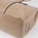 Miu Miu Shoulder Bag Leather Beige Silver Auth am13166A-12