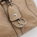 Miu Miu Shoulder Bag Leather Beige Silver Auth am13166A-15