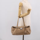 Miu Miu Shoulder Bag Leather Beige Silver Auth am13166A-26
