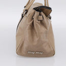 Miu Miu Shoulder Bag Leather Beige Silver Auth am13166A-4