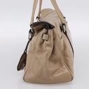 Miu Miu Shoulder Bag Leather Beige Silver Auth am13166A-5