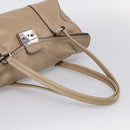 Miu Miu Shoulder Bag Leather Beige Silver Auth am13166A-7
