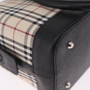 BURBERRY Nova Check Hand Bag Canvas Beige Silver Auth am13167V-12