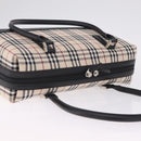BURBERRY Nova Check Hand Bag Canvas Beige Silver Auth am13167V-6