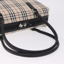 BURBERRY Nova Check Hand Bag Canvas Beige Silver Auth am13167V-7