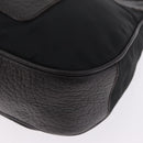PRADA Shoulder Bag Leather Nylon Black Gold Auth am13170V-13