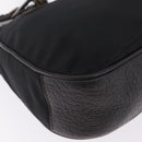 PRADA Shoulder Bag Leather Nylon Black Gold Auth am13170V-14