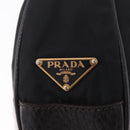 PRADA Shoulder Bag Leather Nylon Black Gold Auth am13170V-16