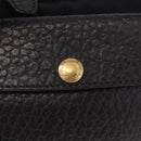 PRADA Shoulder Bag Leather Nylon Black Gold Auth am13170V-17