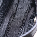PRADA Shoulder Bag Leather Nylon Black Gold Auth am13170V-19