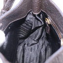 PRADA Shoulder Bag Leather Nylon Black Gold Auth am13170V-20