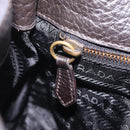 PRADA Shoulder Bag Leather Nylon Black Gold Auth am13170V-22
