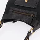 PRADA Shoulder Bag Leather Nylon Black Gold Auth am13170V-6