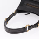 PRADA Shoulder Bag Leather Nylon Black Gold Auth am13170V-7
