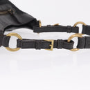 PRADA Shoulder Bag Leather Nylon Black Gold Auth am13170V-9
