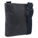 Saint Laurent YSL logo Shoulder Bag Leather Black Gold Auth am13172V-1