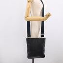 Saint Laurent YSL logo Shoulder Bag Leather Black Gold Auth am13172V-22