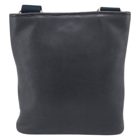 Saint Laurent YSL logo Shoulder Bag Leather Black Gold Auth am13172V