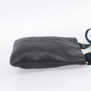 Saint Laurent YSL logo Shoulder Bag Leather Black Gold Auth am13172V-5