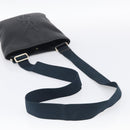 Saint Laurent YSL logo Shoulder Bag Leather Black Gold Auth am13172V-7