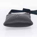 Saint Laurent YSL logo Shoulder Bag Leather Black Gold Auth am13172V-9