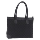 GUCCI GG Canvas Tote Bag Black Silver 33890 Auth am13174V-1