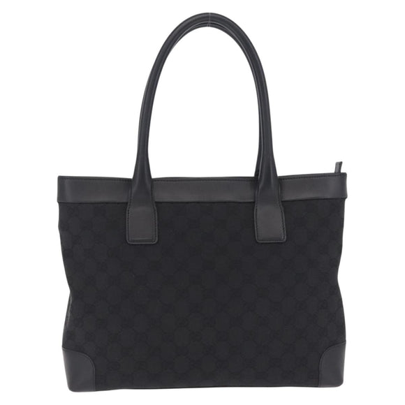 GUCCI GG Canvas Tote Bag Black Silver 33890 Auth am13174V