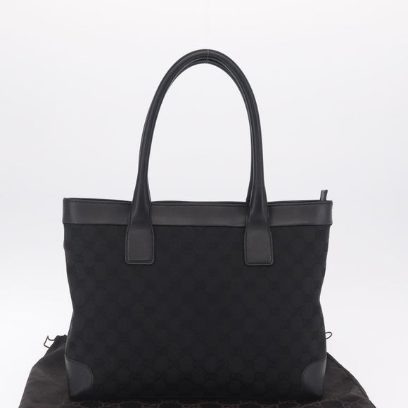 GUCCI GG Canvas Tote Bag Black Silver 33890 Auth am13174V