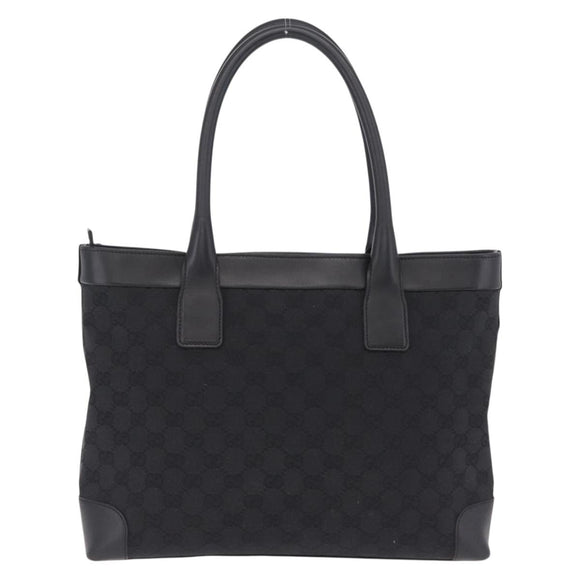 GUCCI GG Canvas Tote Bag Black Silver 33890 Auth am13174V