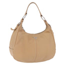PRADA Shoulder Bag Leather Beige Silver Auth am13182V-1