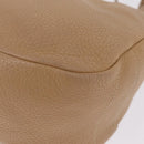 PRADA Shoulder Bag Leather Beige Silver Auth am13182V-15