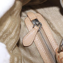 PRADA Shoulder Bag Leather Beige Silver Auth am13182V-22